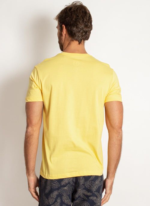Camiseta Aleatory Gola V Básica Amarela