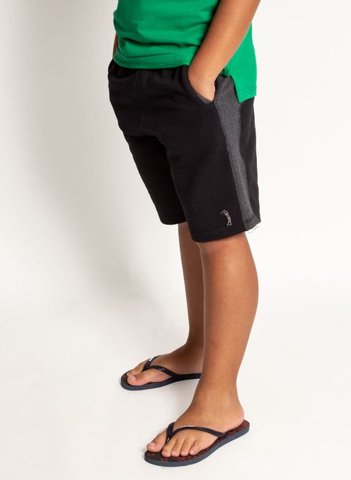 Bermuda Moletom Aleatory Kids Save Preta