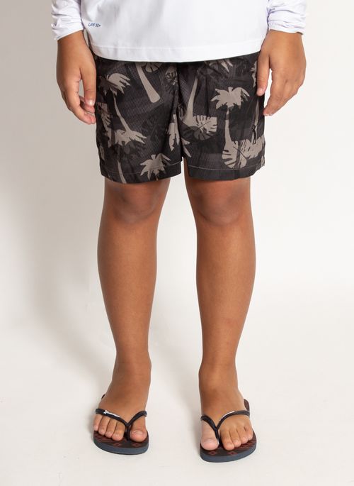 Shorts Aleatory Shore Infantil Estampado Preto