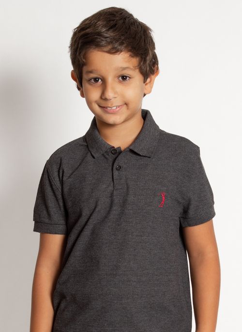 Camisa Polo Aleatory Infantil Básica New Light Mescla