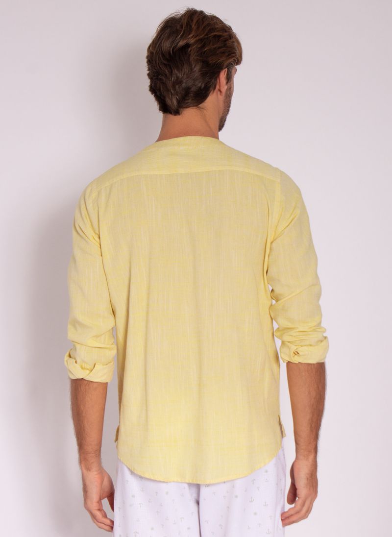 camisa-aleatory-masculino-linho-calm-amarelo-modelo-2-