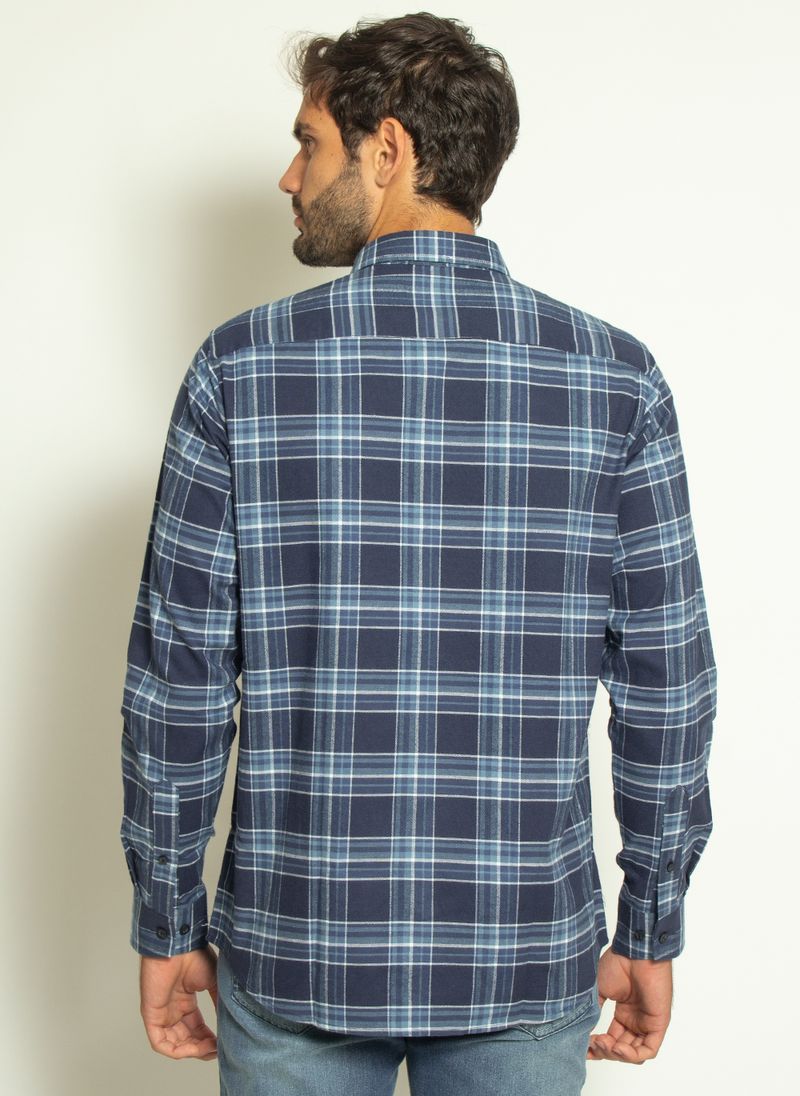 camisa-aleatory-masculina-xadrez-touch-marinho-com-bolso--modelo--2-