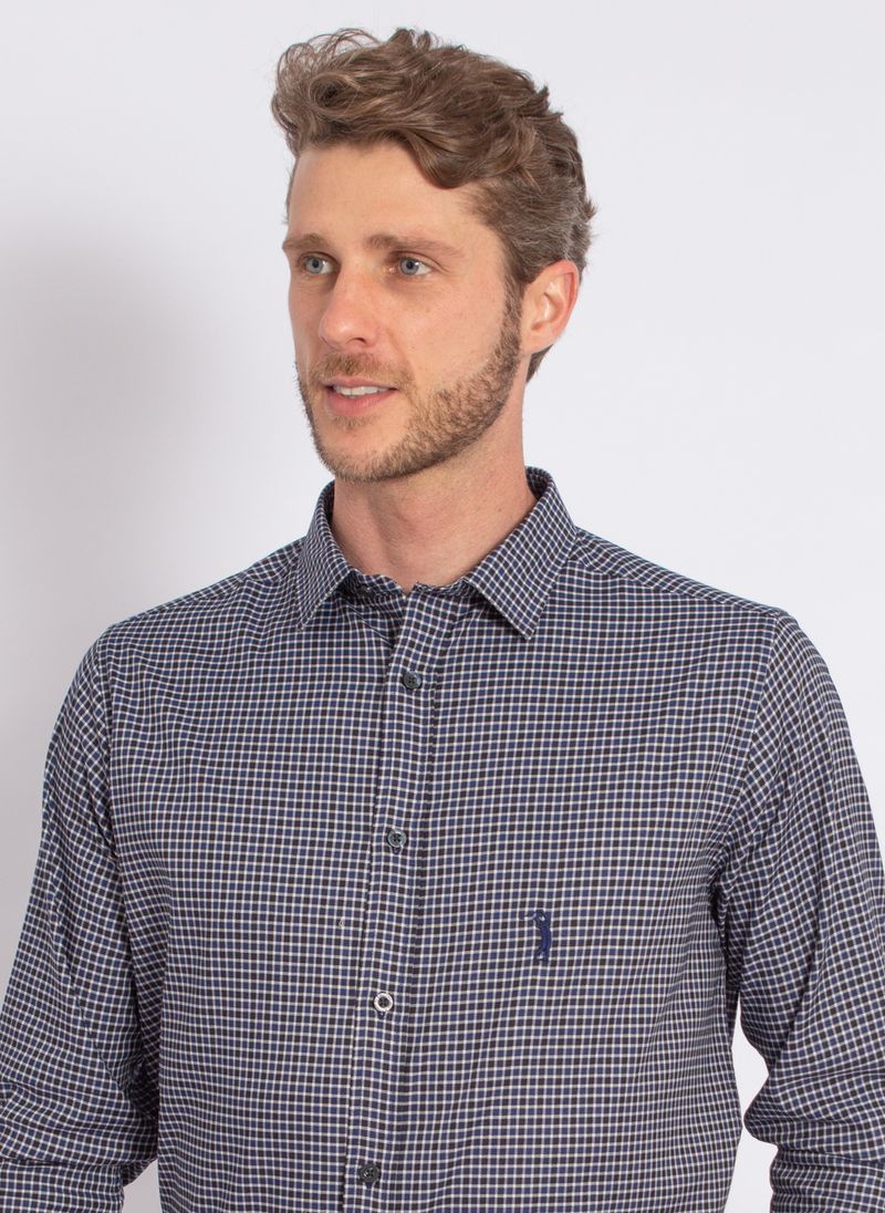 camisa-aleatory-masculina-xadrez-tech-strech-prove-marinho-modelo-1-