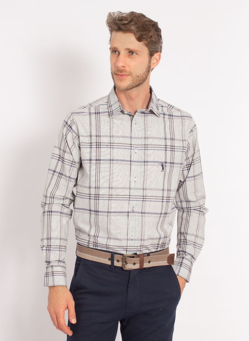 camisa-aleatory-masculina-xadrez-tech-strech-work-cinza-modelo-4-