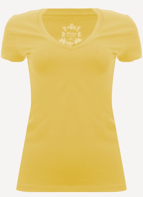 Camiseta Aleatory Feminina Live Amarelo
