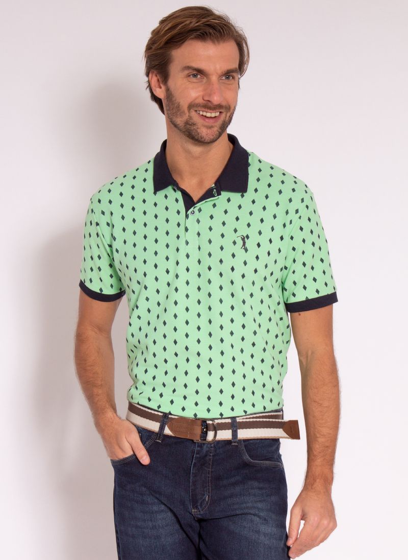camisa-polo-aleatory-masculina-estampada-diamond-verde-modelo-2-