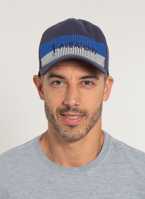 Boné Aleatory Bordado Estampado Flick Marinho