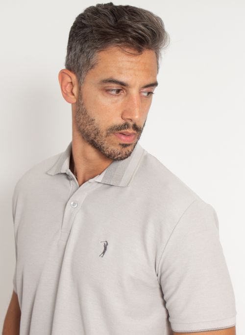 Camisa Polo Aleatory Piquet Style Cinza