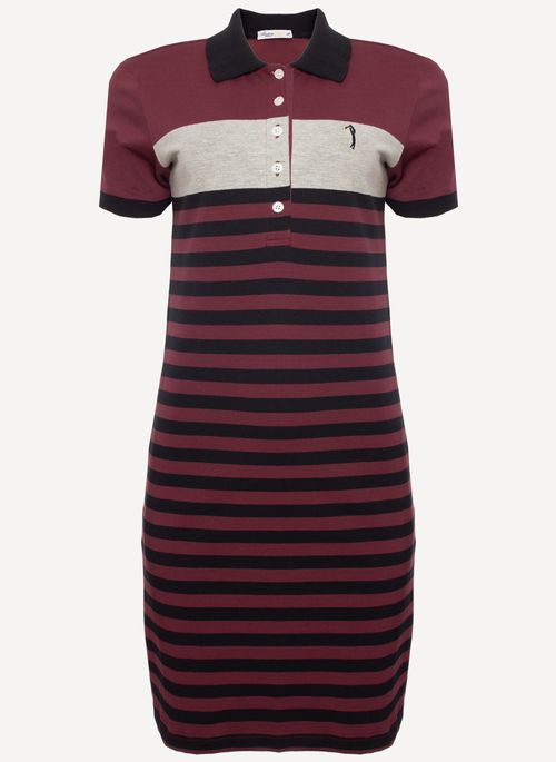 Vestido Aleatory Listrado Prime Vinho