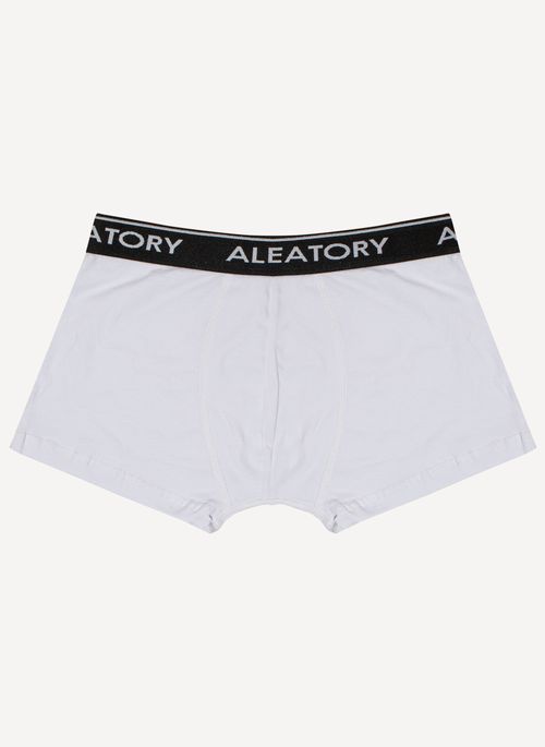 Cueca Aleatory Boxer kit com 2 Branco/Preto
