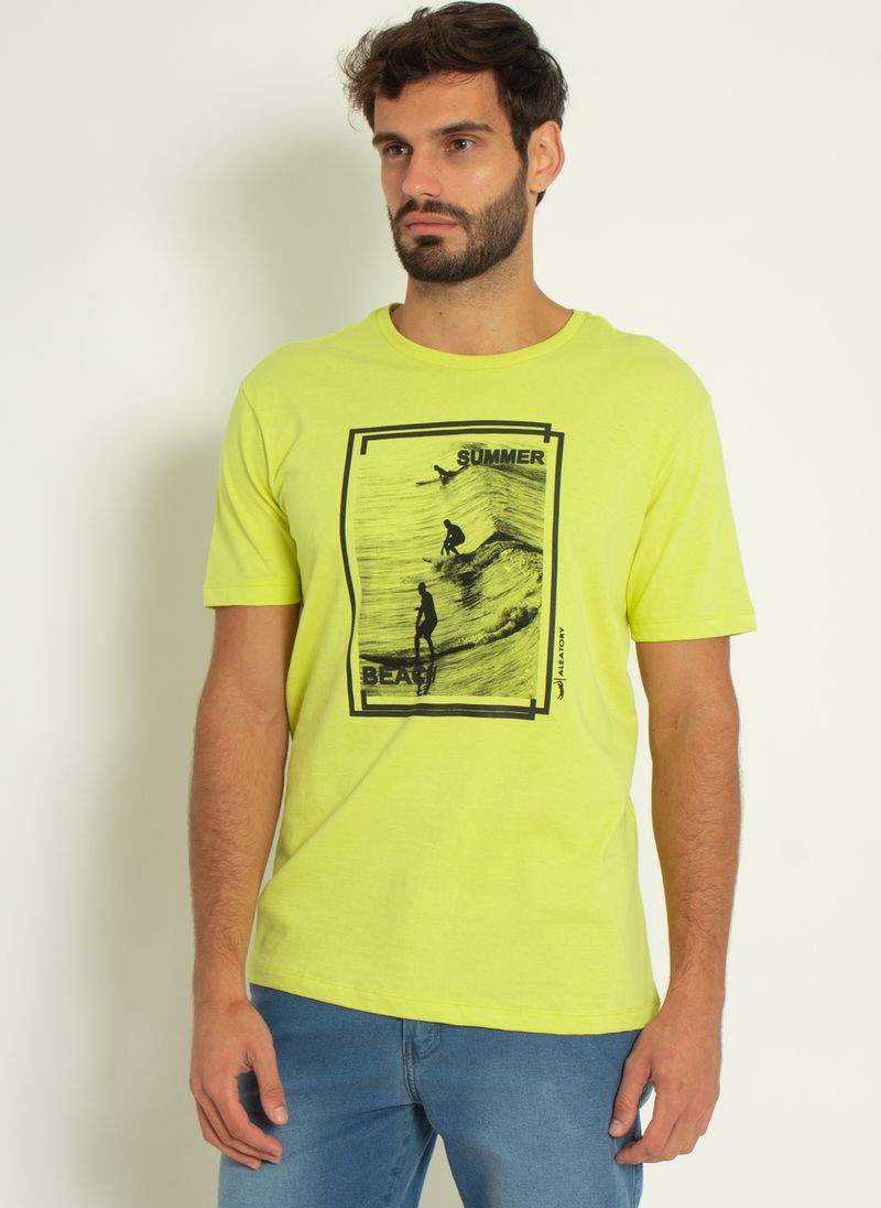 Camiseta-Estampada-Aleatory-Summer-Amarela-Amarelo-P