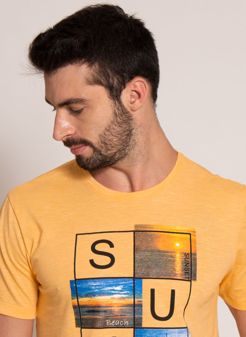 Camiseta-Estampada-Aleatory-Sunset-Laranja-Laranja-M