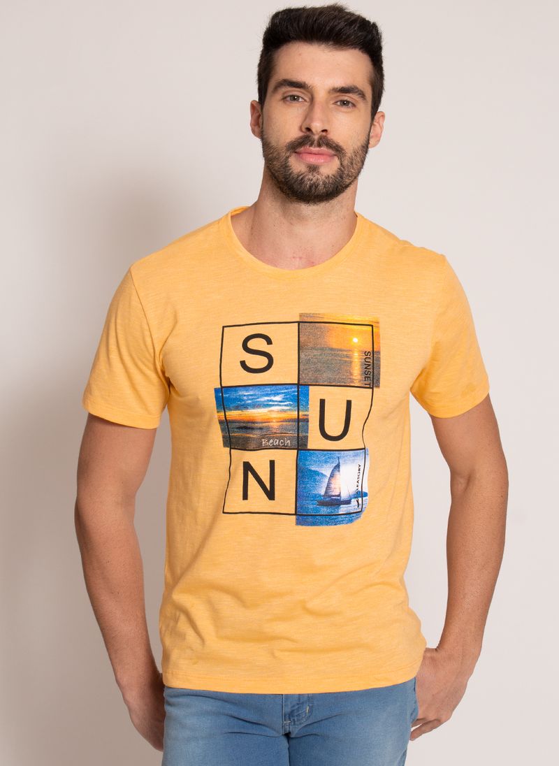 Camiseta-Estampada-Aleatory-Sunset-Laranja-Laranja-M