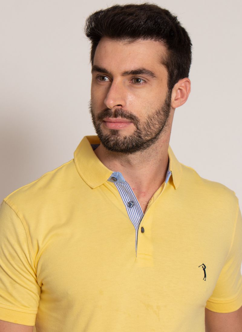 Camisa-Polo-Aleatory-Lisa-New-Jersey-Amarelo-Amarelo-P