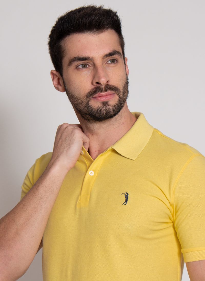 Camisa-Polo-Aleatory-Piquet-Light-Amarela-Amarelo-P