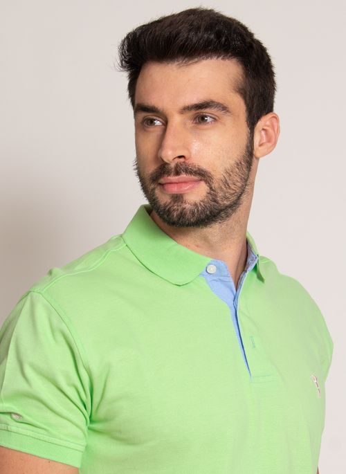 Camisa Polo Verde Lisa Aleatory
