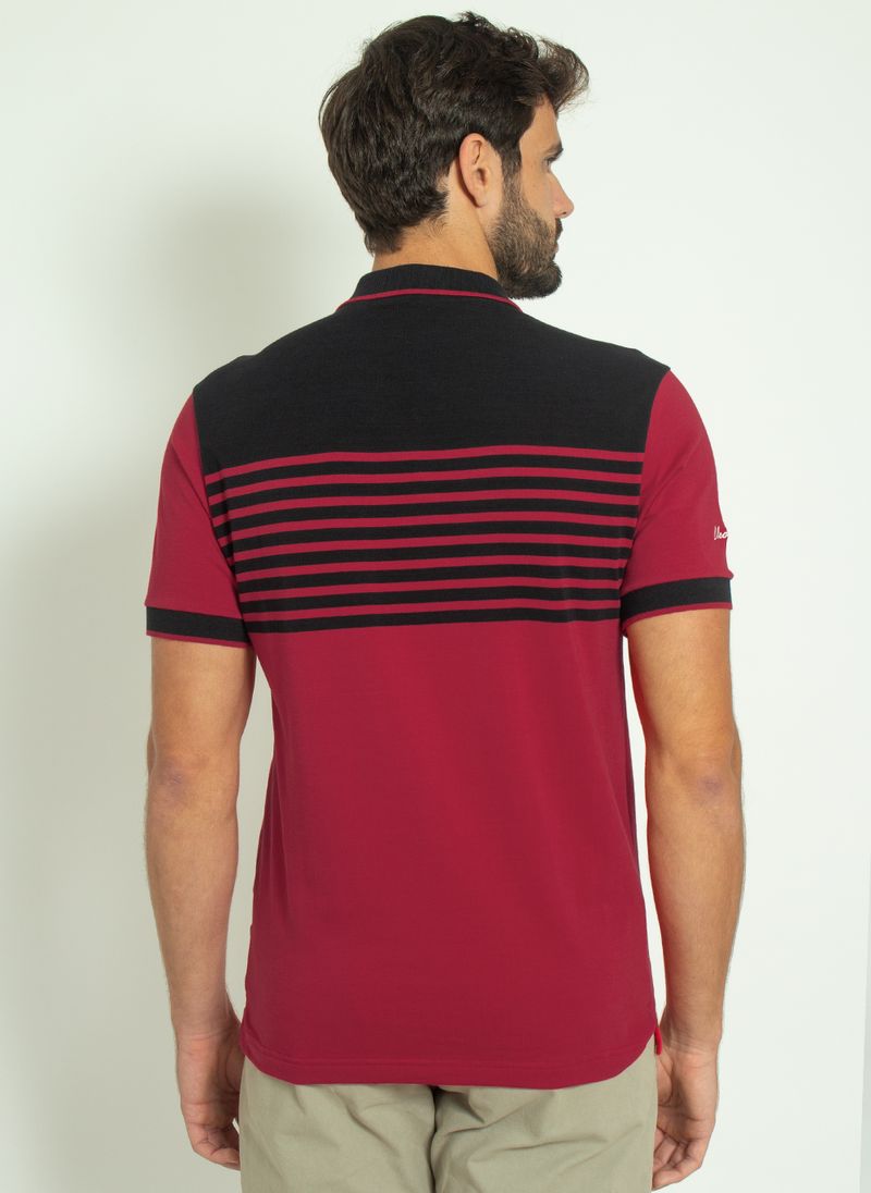 Camisa-Polo-Aleatory-Listrada-Stretch-Full-Vermelha-Vermelho-GG