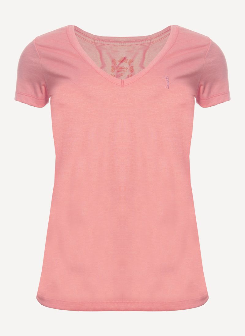 Camiseta-Feminina-Aleatory-Gola-V-Lisa-Force-Rosa-Rosa-P