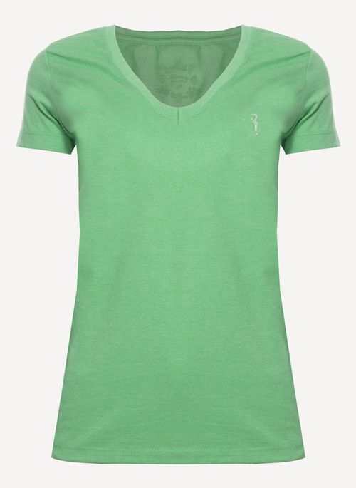Camiseta Feminina Aleatory Gola V Lisa Force Verde