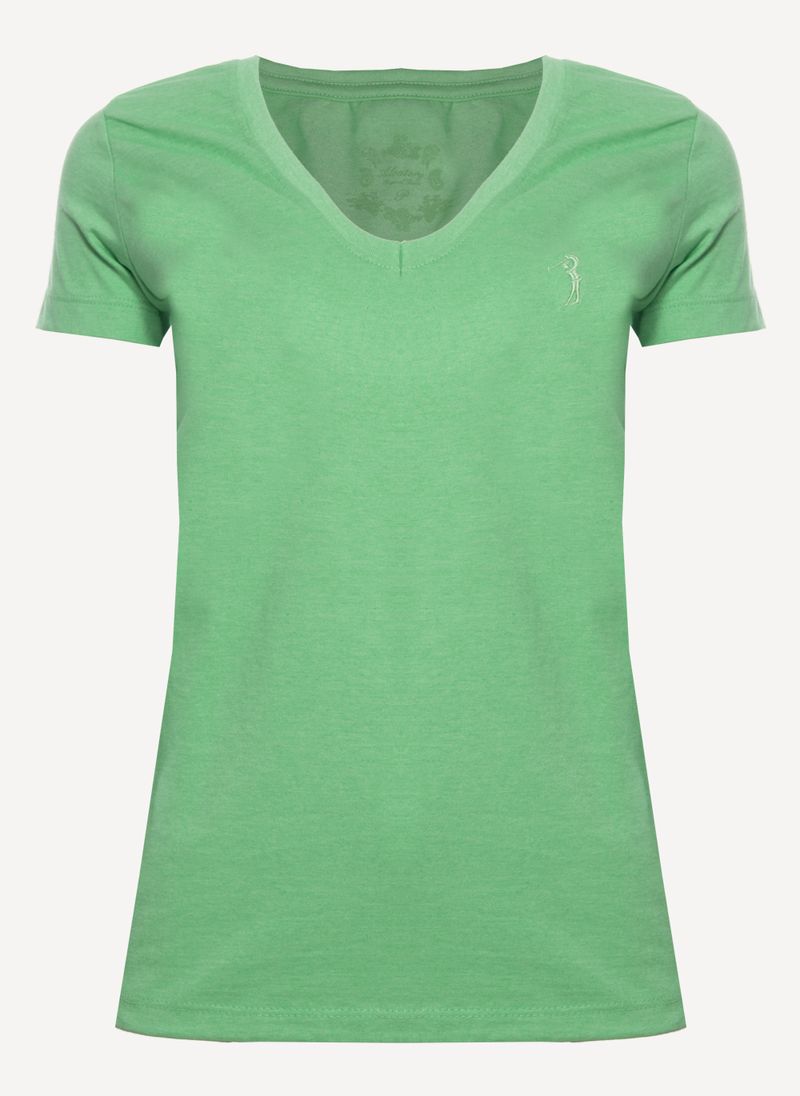Camiseta-Feminina-Aleatory-Gola-V-Lisa-Force-Verde-Verde-P