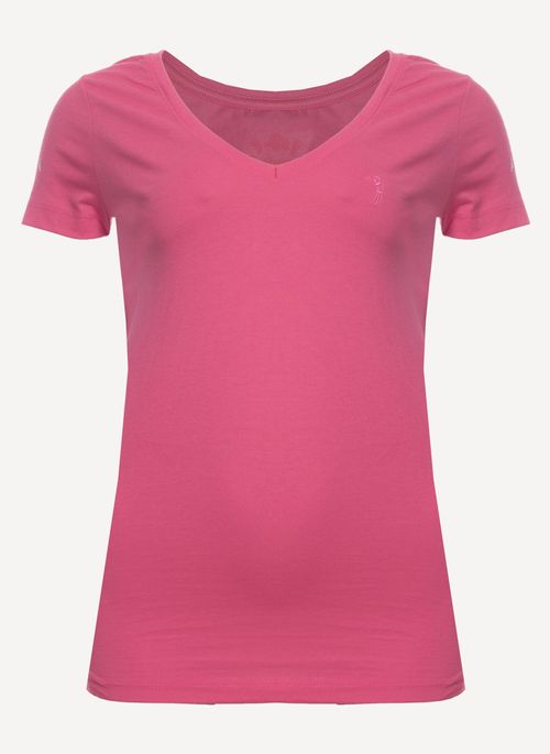 Camiseta Feminina Aleatory Gola V Lisa Force Pink
