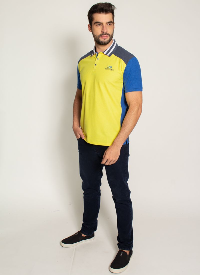 Camisa-Polo-Aleatory-Recortada-Action-Amarela-Amarelo-P