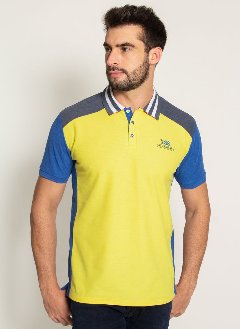 Camisa-Polo-Aleatory-Recortada-Action-Amarela-Amarelo-P
