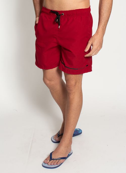 Shorts Aleatory Liso Stripe Vermelho