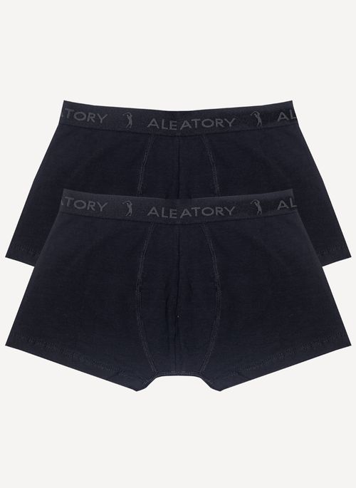 Cueca Aleatory Boxer kit com 2 Preta
