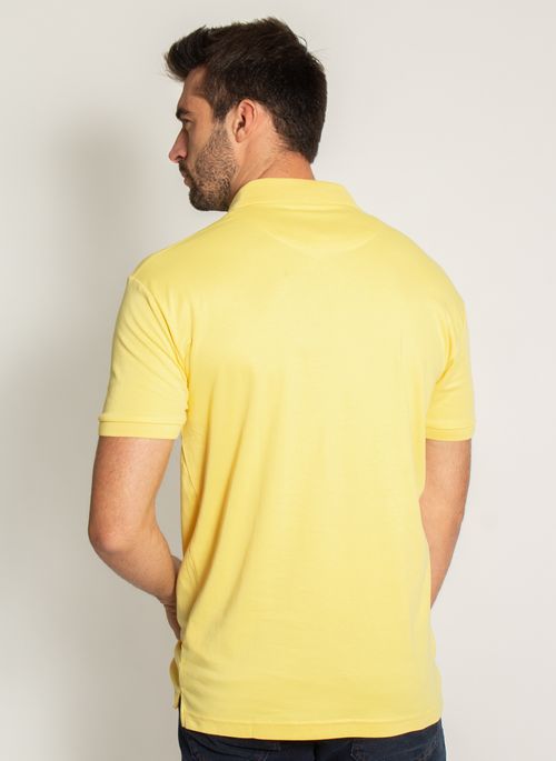 Camisa Polo Aleatory Lisa Algodão Pima Amarela