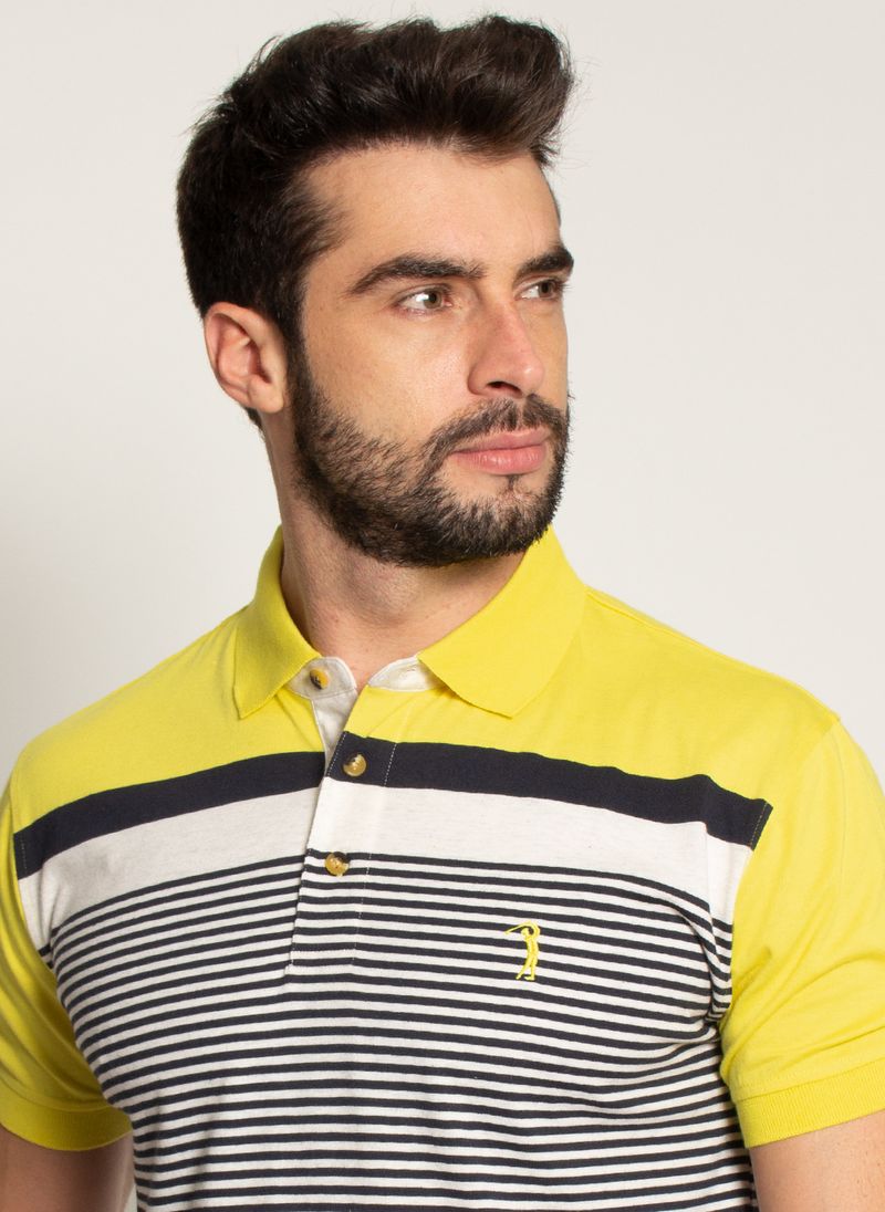 Camisa-Polo-Aleatory-Listrada-Jump-Amarela-Amarelo-G