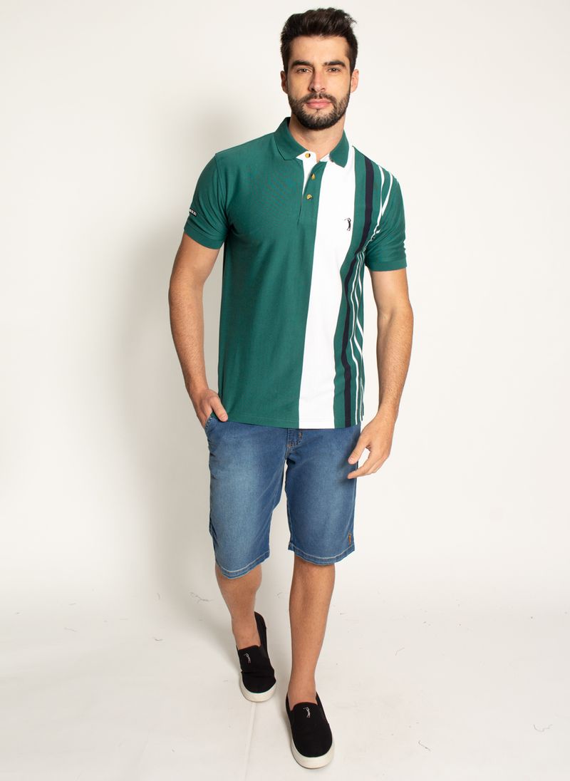 Camisa-Polo-Aleatory-Listrada-Clean-Verde-Verde-G