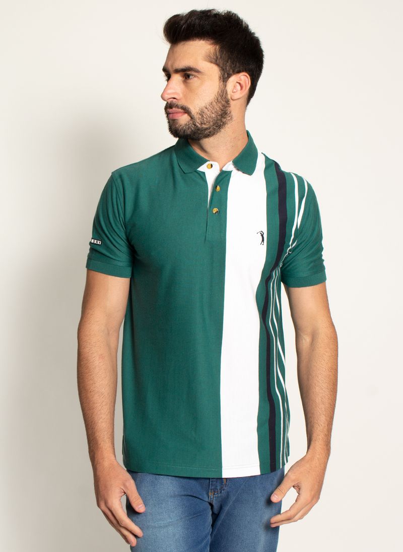 Camisa-Polo-Aleatory-Listrada-Clean-Verde-Verde-G