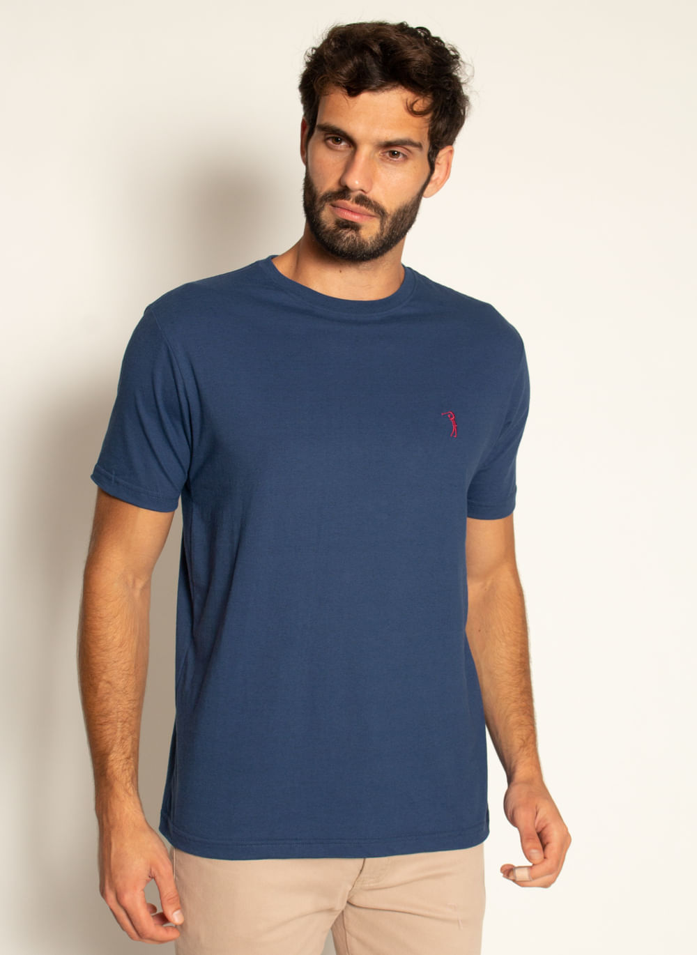 Camiseta-Aleatory-Basica-Lisa-Mescla-Azul-Azul-Royal-P