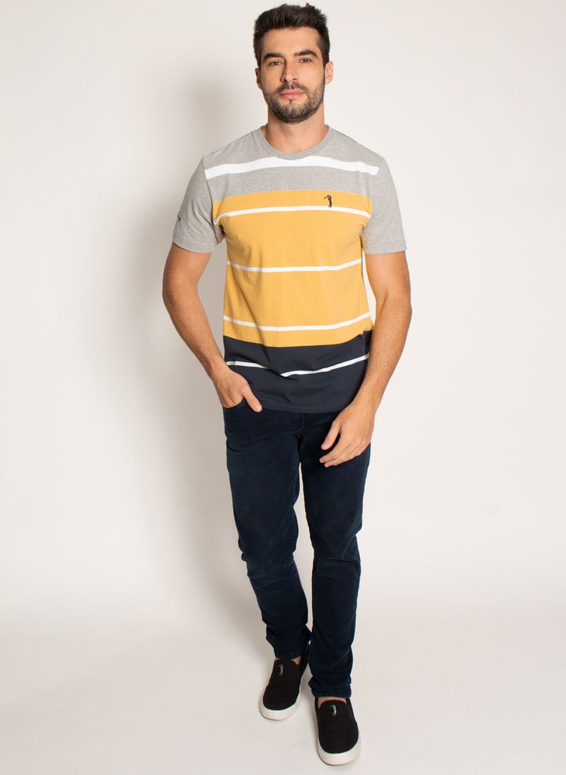 Camiseta-Aleatory-Listrada-Plus-Size-Success-Amarela-Amarelo-XGG