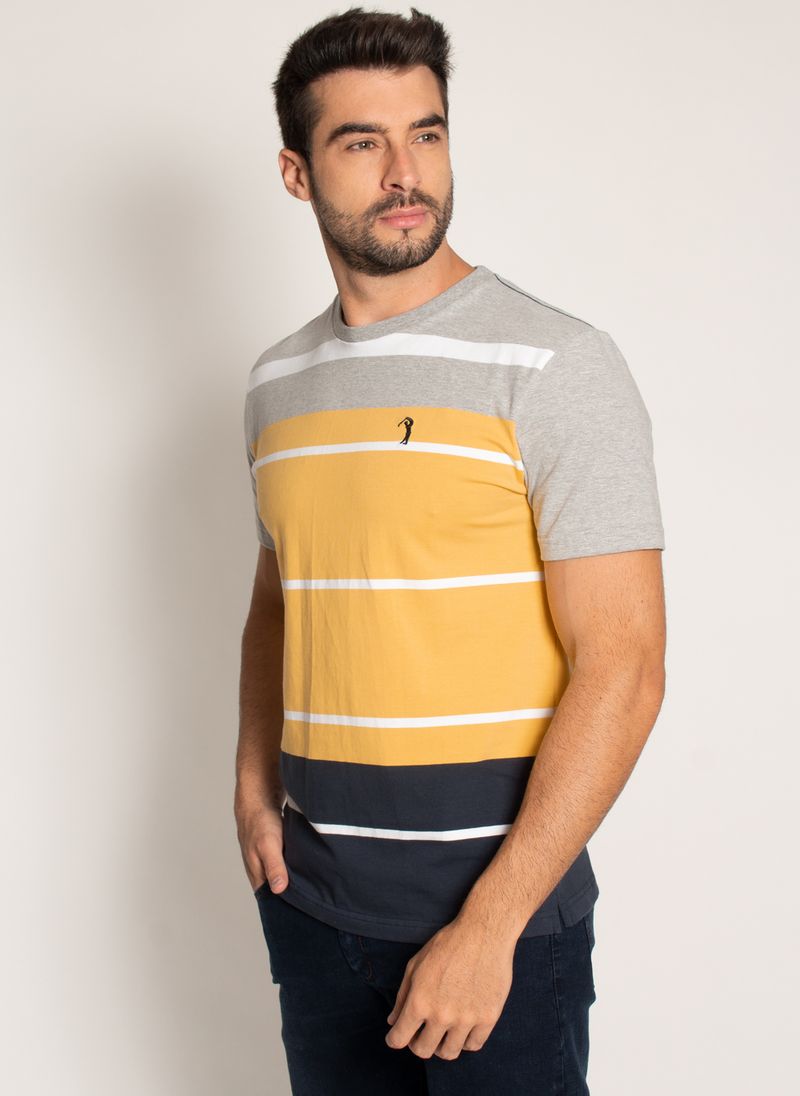 Camiseta-Aleatory-Listrada-Plus-Size-Success-Amarela-Amarelo-XGG