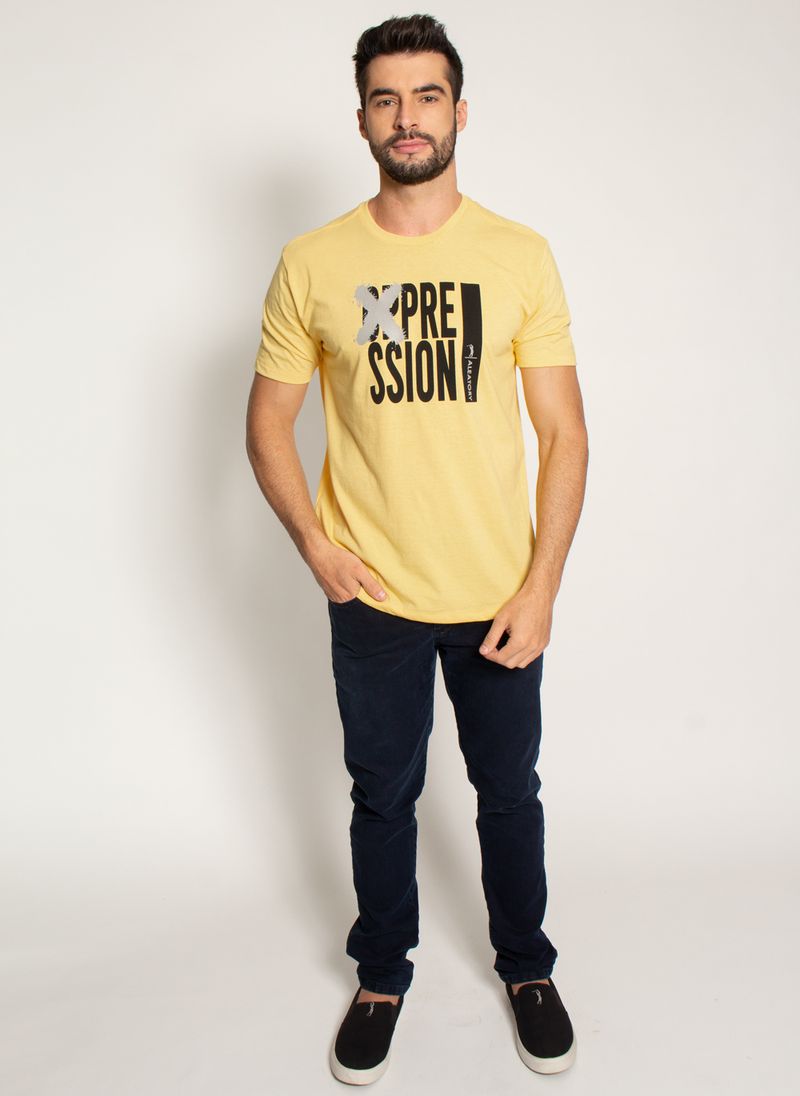 Camiseta-Aleatory-Estampada-Expression-Amarela-Amarelo-P