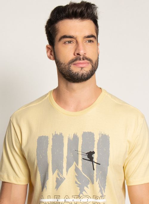 Camiseta Aleatory Estampada Ice Skater Amarela