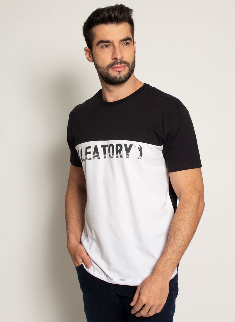 Camiseta-Estampada-Aleatory-Recortada-Cool-Preta-Preto-M