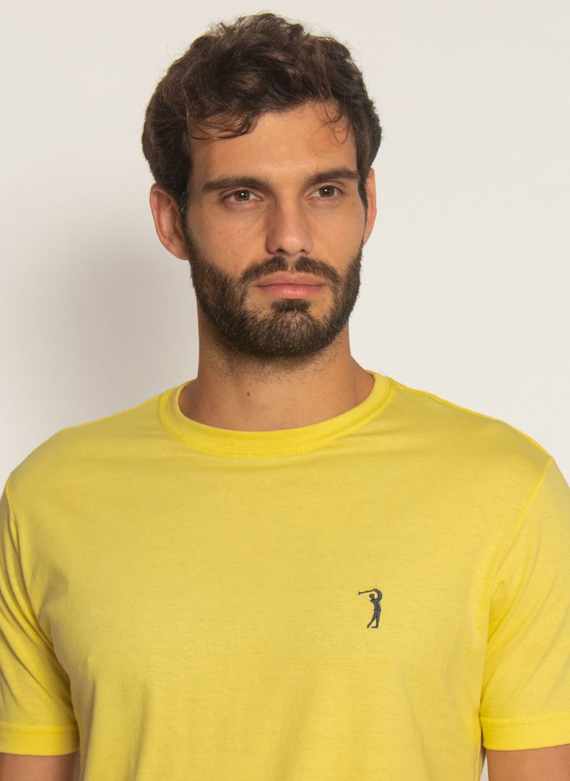 Camiseta-Aleatory-Basica-Lisa-Plus-Size-Amarela-Amarelo-XGGG