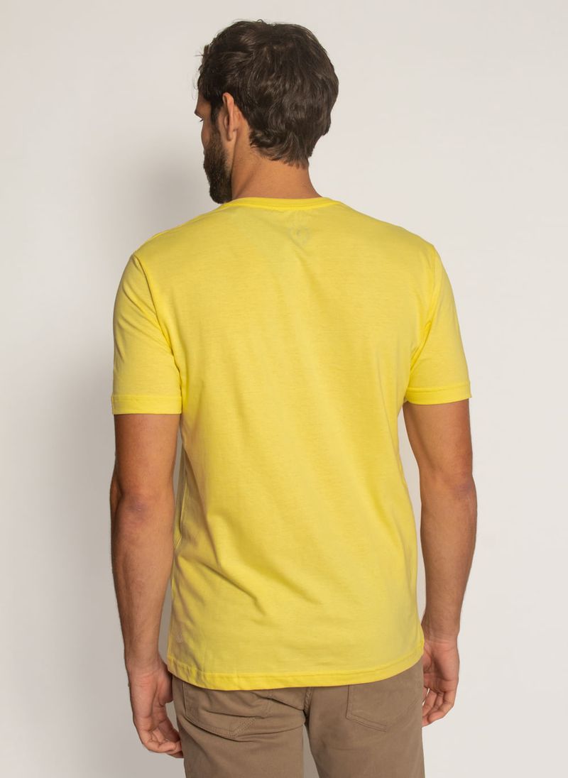 Camiseta-Aleatory-Basica-Lisa-Plus-Size-Amarela-Amarelo-XGGG