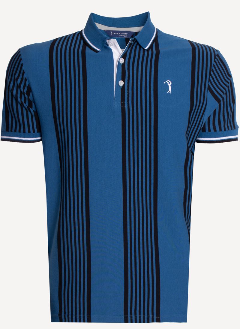 Camisa-Polo-Aleatory-Listrada-Paradise-Azul-Azul-M