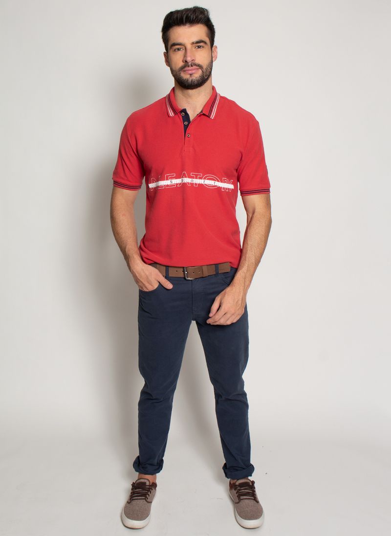 Camisa-Polo-Aleatory-Sport-Piquet-Vermelha-Vermelho-P