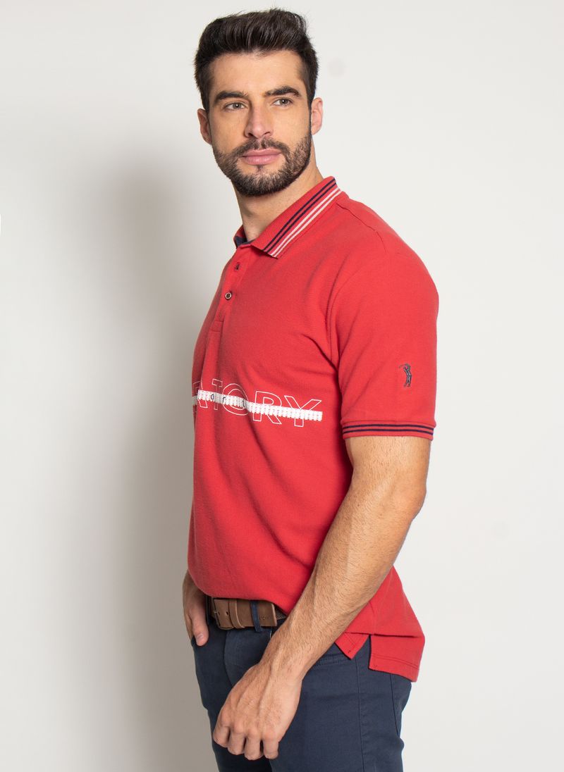 Camisa-Polo-Aleatory-Sport-Piquet-Vermelha-Vermelho-P