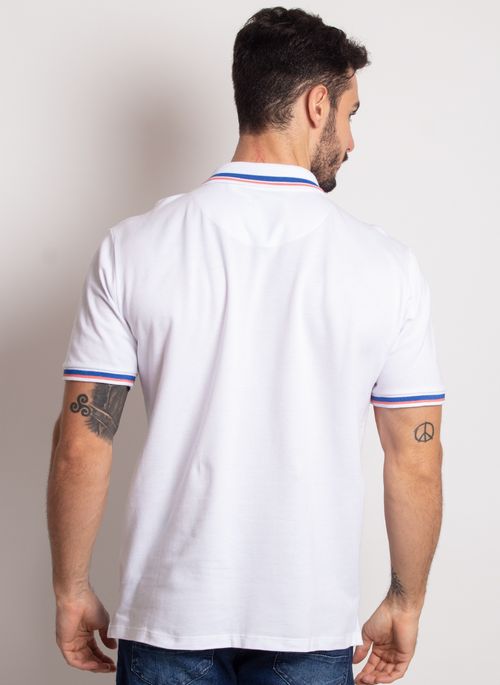 Camisa Polo Piquet Recortada Half Branca