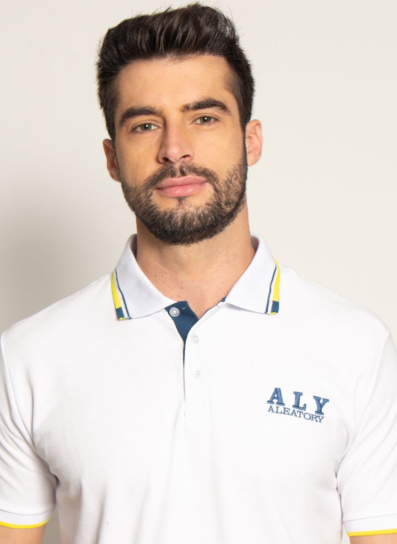 Camisa-Polo-Aleatory-Piquet-ALY-White-Branco-P