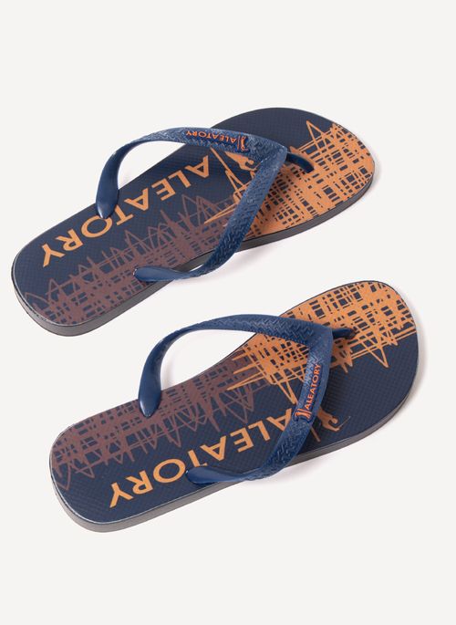 Chinelo Aleatory Estampado Draw Marinho