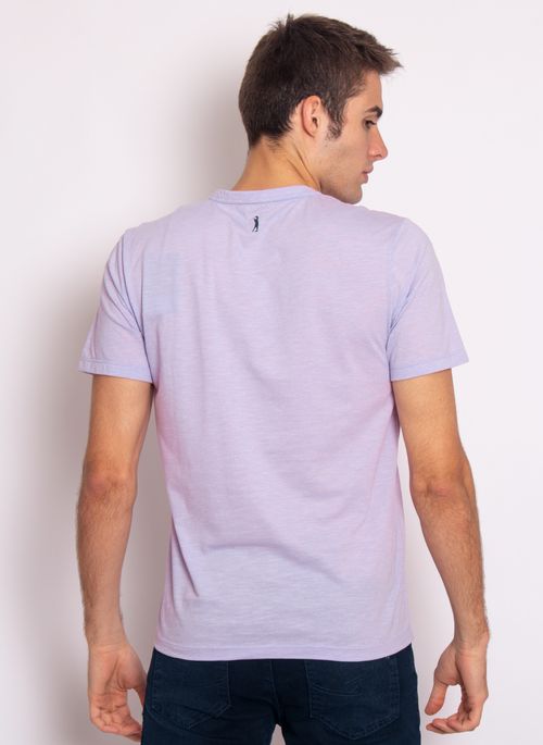 Camiseta Aleatory Mescla Wave com Bolso Lilás