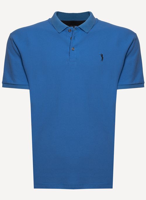Camisa Polo Aleatory Side Detail Azul