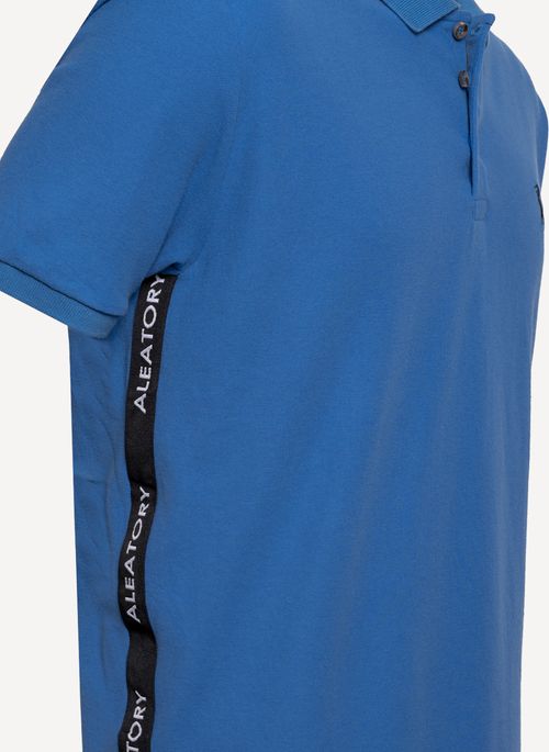 Camisa Polo Aleatory Side Detail Azul